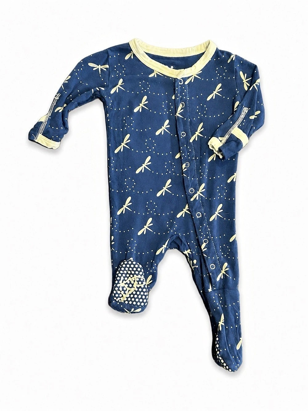 Kickee Pants Baby 0-3M Navy Dragonfly Bamboo Footie Pajamas